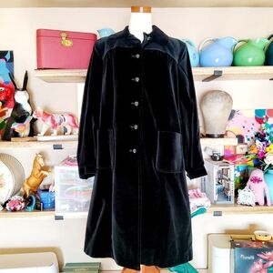 VNTG 60s Velveteen A-Line Coat Jet Styl Paris M-L
